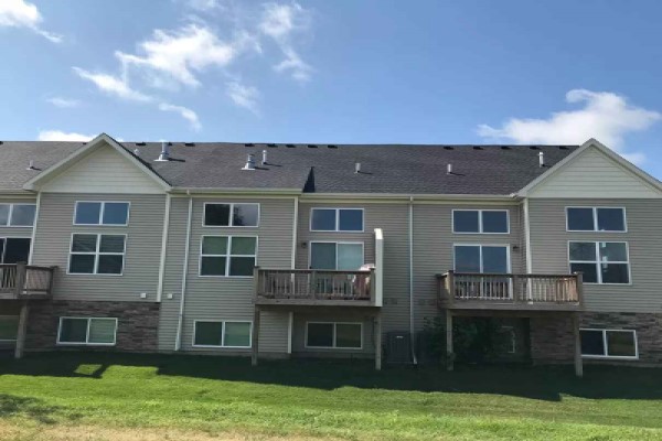 Back yard of a Multi-Family Town home house